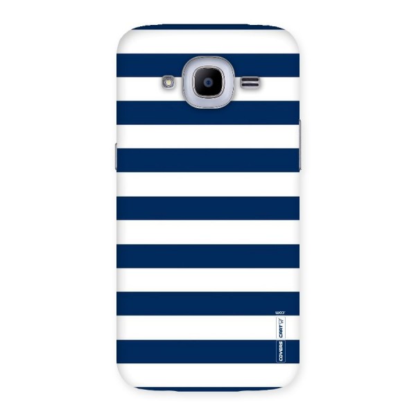 Classic Blue White Stripes Back Case for Samsung Galaxy J2 2016